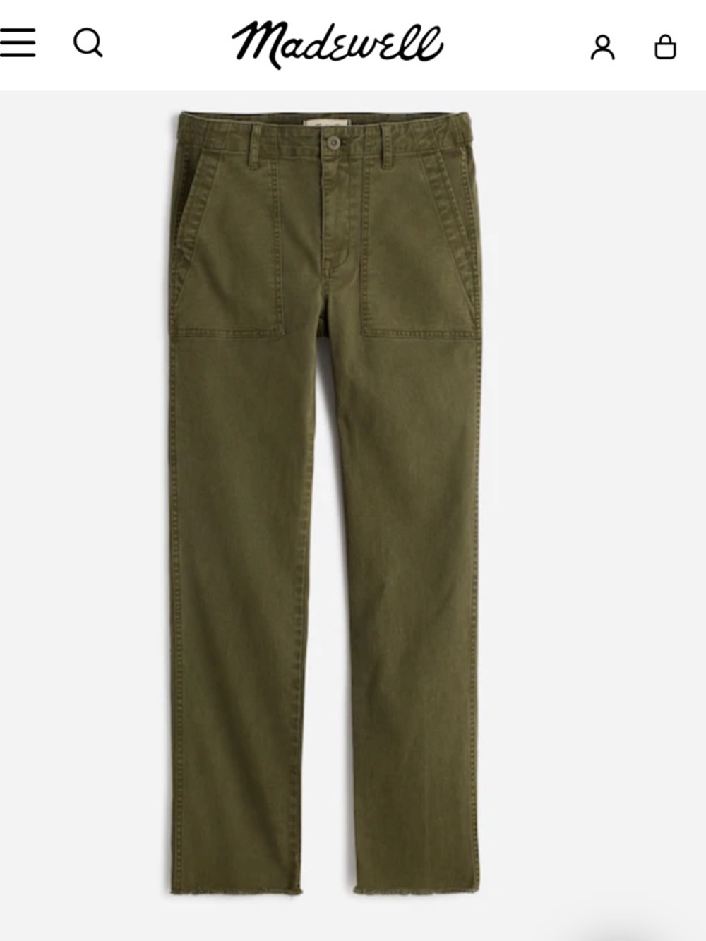 NWT Madewell Slim Straight Utility Pant sz 26